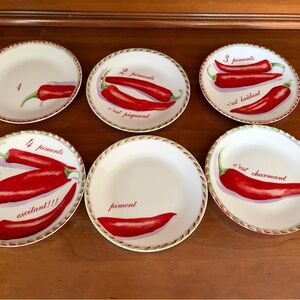 Spicy Red Chili Ceramic Plate Set
